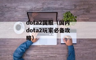 dota2国服（国内dota2玩家必备攻略）