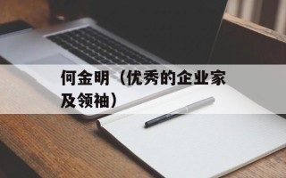 何金明（优秀的企业家及领袖）