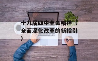 十九届四中全会精神（全面深化改革的新指引）