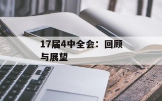 17届4中全会：回顾与展望