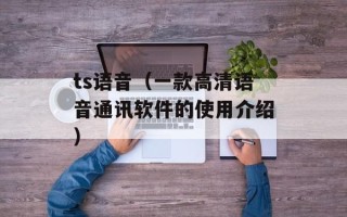 ts语音（一款高清语音通讯软件的使用介绍）