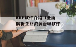 ERP软件介绍（全面解析企业资源管理软件）