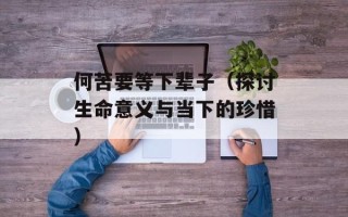 何苦要等下辈子（探讨生命意义与当下的珍惜）