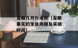 龙眼几月份成熟（龙眼果实的生长周期及采摘时间）