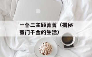 一仆二主顾菁菁（揭秘豪门千金的生活）