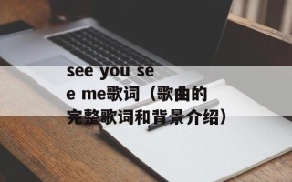 see you see me歌词（歌曲的完整歌词和背景介绍）