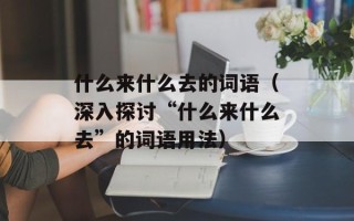 什么来什么去的词语（深入探讨“什么来什么去”的词语用法）