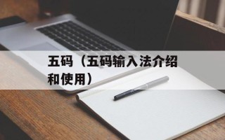 五码（五码输入法介绍和使用）