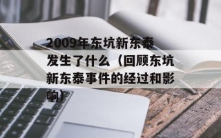2009年东坑新东泰发生了什么（回顾东坑新东泰事件的经过和影响）