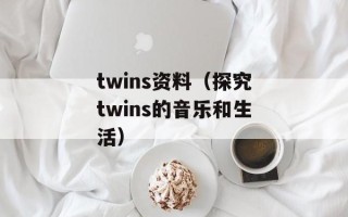 twins资料（探究twins的音乐和生活）