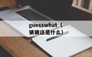 guesswhat（猜猜这是什么）