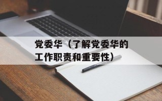 党委华（了解党委华的工作职责和重要性）