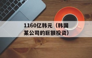 1160亿韩元（韩国某公司的巨额投资）