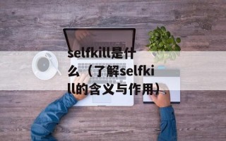 selfkill是什么（了解selfkill的含义与作用）