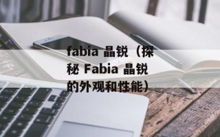 fabia 晶锐（探秘 Fabia 晶锐的外观和性能）