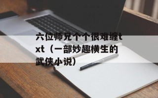 六位师兄个个很难缠txt（一部妙趣横生的武侠小说）