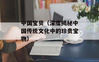 中国宝贝（深度揭秘中国传统文化中的珍贵宝物）