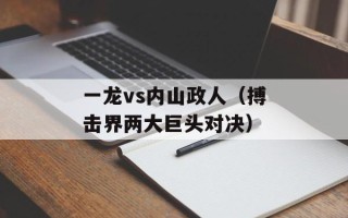 一龙vs内山政人（搏击界两大巨头对决）