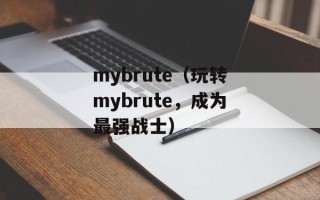 mybrute（玩转mybrute，成为最强战士）