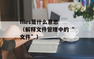 files是什么意思（解释文件管理中的“文件”）