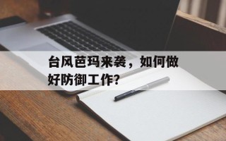 台风芭玛来袭，如何做好防御工作？