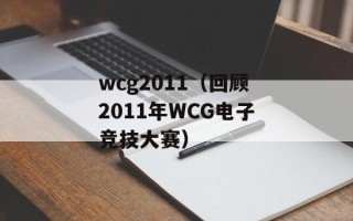 wcg2011（回顾2011年WCG电子竞技大赛）