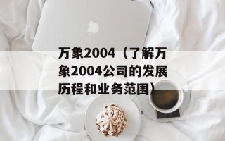 万象2004（了解万象2004公司的发展历程和业务范围）