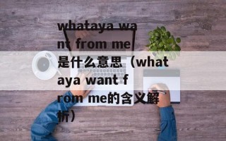 whataya want from me是什么意思（whataya want from me的含义解析）