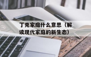 丁克家庭什么意思（解读现代家庭的新生态）