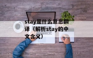 stay是什么意思翻译（解析stay的中文含义）