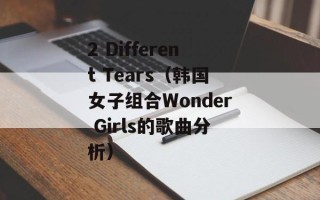 2 Different Tears（韩国女子组合Wonder Girls的歌曲分析）