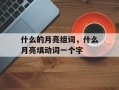 什么的月亮组词，什么月亮填动词一个字