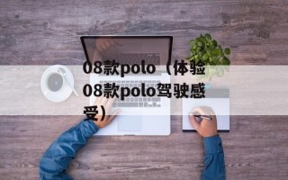 08款polo（体验08款polo驾驶感受）