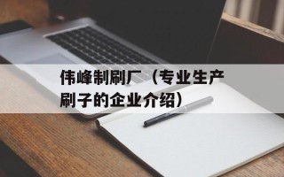 伟峰制刷厂（专业生产刷子的企业介绍）