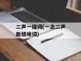 二声一组词(一念二声能组啥词)