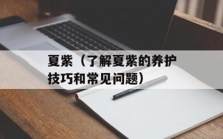 夏紫（了解夏紫的养护技巧和常见问题）