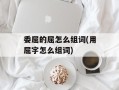 委屈的屈怎么组词(用屈字怎么组词)