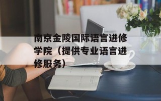 南京金陵国际语言进修学院（提供专业语言进修服务）