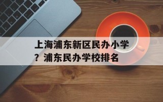 上海浦东新区民办小学？浦东民办学校排名