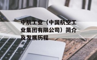 中航工业（中国航空工业集团有限公司）简介及发展历程