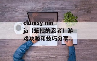 clumsy ninja（笨拙的忍者）游戏攻略和技巧分享
