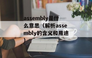 assembly是什么意思（解析assembly的含义和用途）