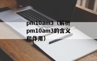 pm10am3（解析pm10am3的含义和作用）
