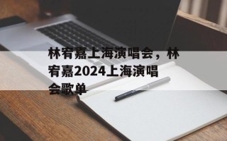 林宥嘉上海演唱会，林宥嘉2024上海演唱会歌单