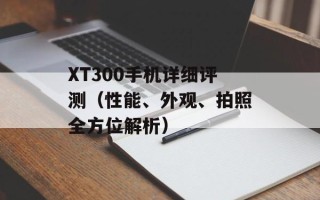 XT300手机详细评测（性能、外观、拍照全方位解析）