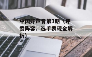 中国好声音第3期（评委阵容、选手表现全解析）