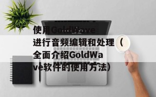 使用GoldWave进行音频编辑和处理（全面介绍GoldWave软件的使用方法）