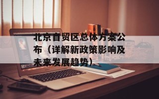 北京自贸区总体方案公布（详解新政策影响及未来发展趋势）