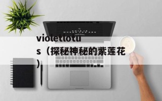 violetlotus（探秘神秘的紫莲花）