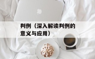 判例（深入解读判例的意义与应用）